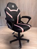 Fotel obrotowy do biurka MARIO ALCANTARA BLACK + PINK