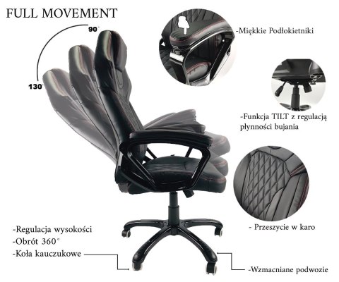 Fotel obrotowy do biurka SPIDER BLACK FABRIC SPC