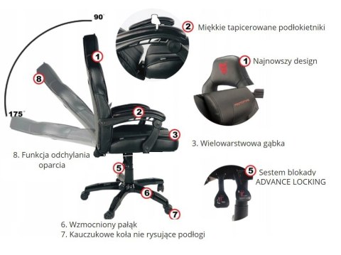 Fotel obrotowy do biurka TITAN BLACK ALCANTARA BASIC