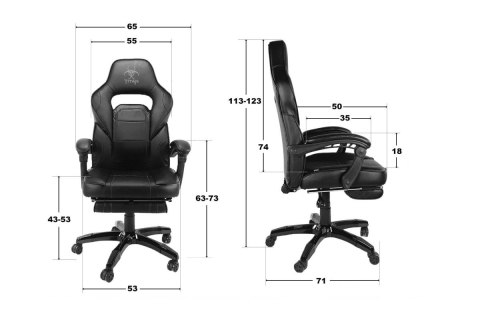 Fotel obrotowy do biurka TITAN BLACK PRO PU