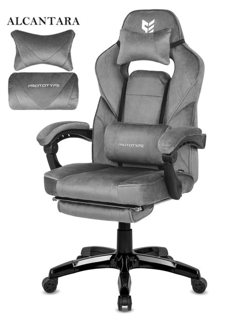 Fotel obrotowy do biurka TITAN GREY ALCANTARA PRO OUTLET