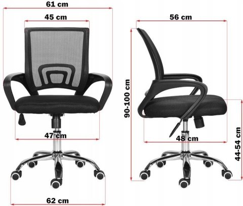 Fotel obrotowy do biurka VENTO GREY MESH II Gatunek