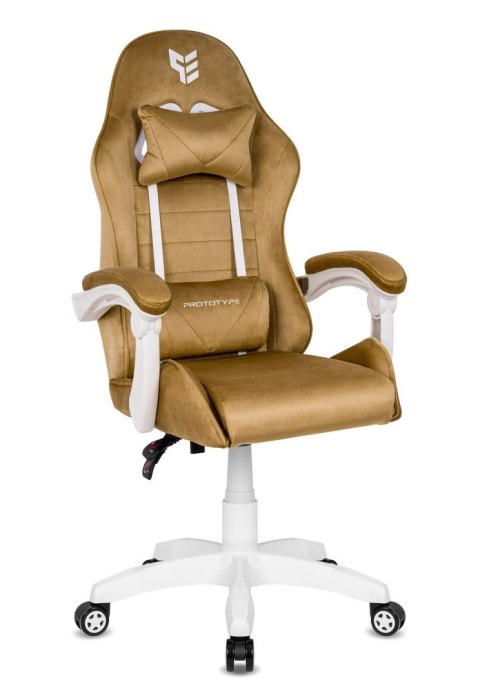 Fotel obrotowy gamingowy ENZO XL BEIGE ALCANTARA ICE