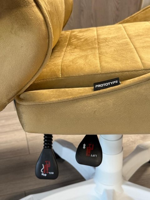 Fotel obrotowy gamingowy ENZO XL BEIGE ALCANTARA ICE