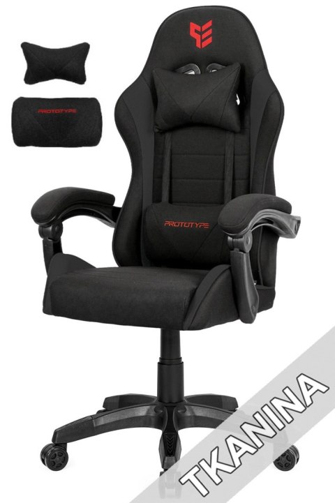 Fotel obrotowy gamingowy ENZO XL BLACK FABRIC OUTLET