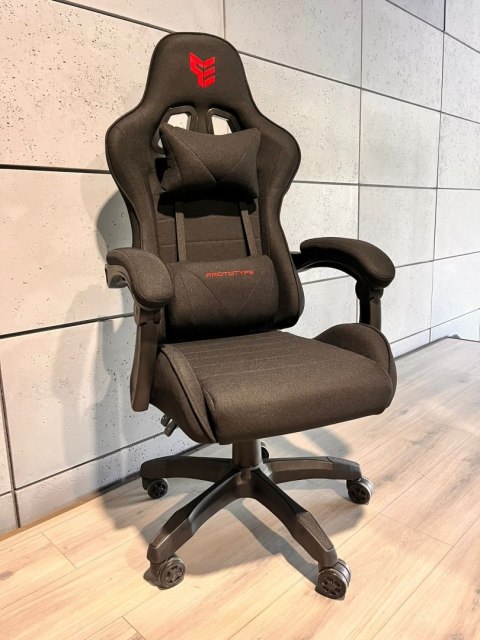 Fotel obrotowy gamingowy ENZO XL BLACK FABRIC OUTLET