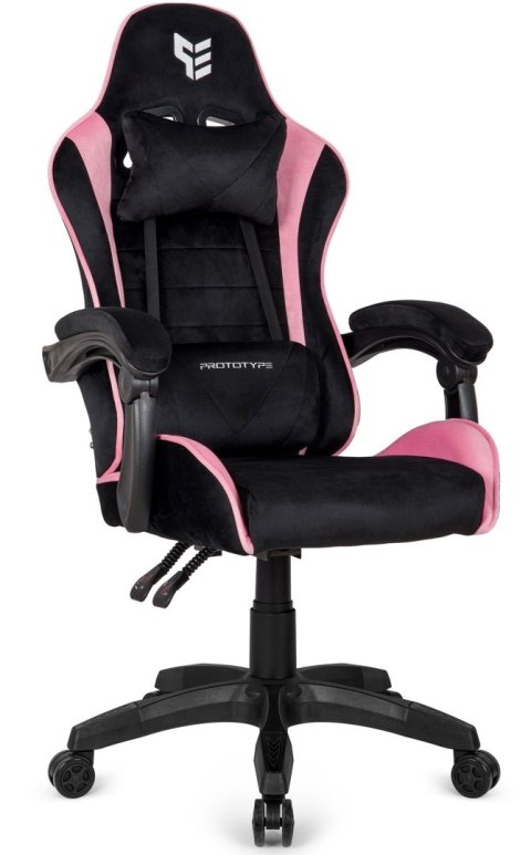 Fotel obrotowy gamingowy ENZO XL BLACK PINK ALCANTARA