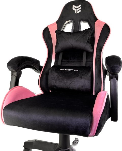 Fotel obrotowy gamingowy ENZO XL BLACK PINK ALCANTARA