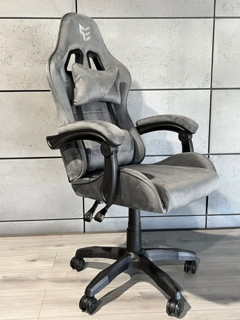 Fotel obrotowy gamingowy ENZO XL GREY ALCANTARA