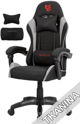 Fotel obrotowy gamingowy ENZO XL GREY FABRIC