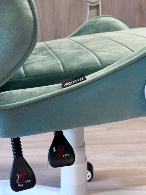 Fotel obrotowy gamingowy ENZO XL MINT ALCANTARA ICE