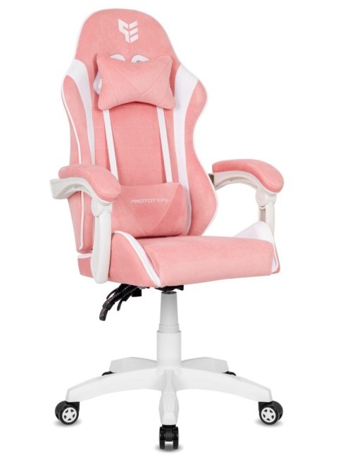 Fotel obrotowy gamingowy ENZO XL PINK + WHITE ALCANTARA ICE