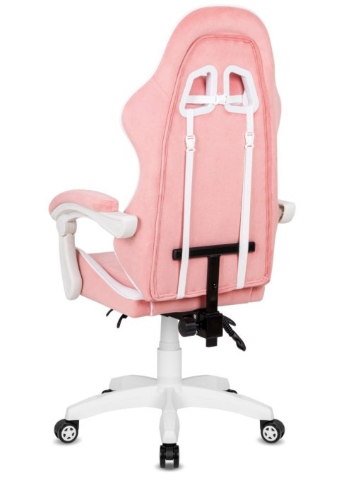 Fotel obrotowy gamingowy ENZO XL PINK + WHITE ALCANTARA ICE