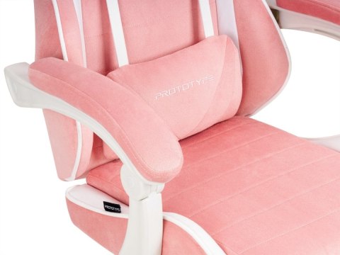 Fotel obrotowy gamingowy ENZO XL PINK + WHITE ALCANTARA ICE