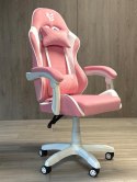 Fotel obrotowy gamingowy ENZO XL PINK + WHITE ALCANTARA ICE