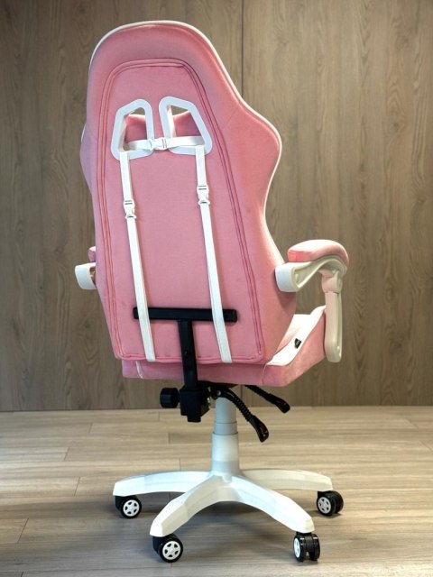 Fotel obrotowy gamingowy ENZO XL PINK + WHITE ALCANTARA ICE
