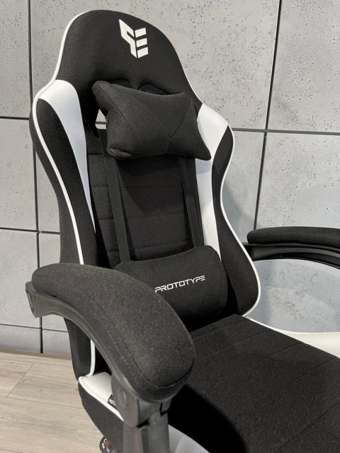 Fotel obrotowy gamingowy ENZO XL WHITE FABRIC