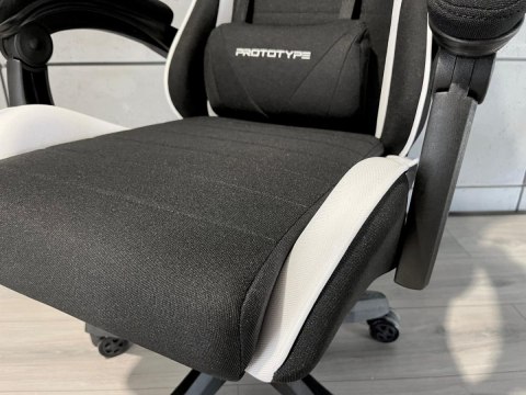 Fotel obrotowy gamingowy ENZO XL WHITE FABRIC