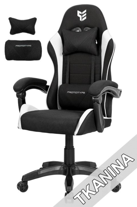 Fotel obrotowy gamingowy ENZO XL WHITE FABRIC