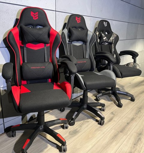 Fotel obrotowy gamingowy HERO RED FABRIC