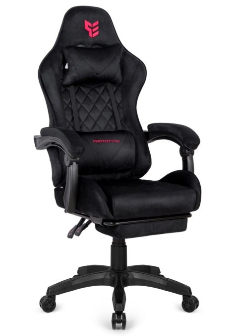 Fotel obrotowy gamingowy XL POKER PRO BLACK ALCANTARA OUTLET