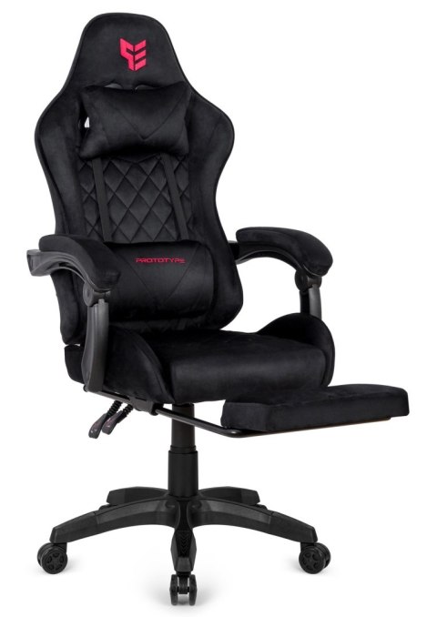 Fotel obrotowy gamingowy XL POKER PRO BLACK ALCANTARA OUTLET