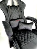Fotel obrotowy gamingowy XL POKER PRO BLACK ALCANTARA OUTLET