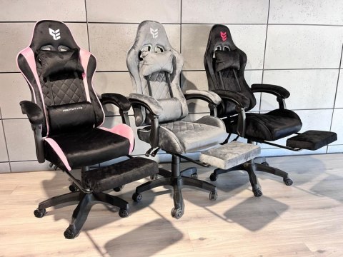 Fotel obrotowy gamingowy XL POKER PRO BLACK ALCANTARA OUTLET