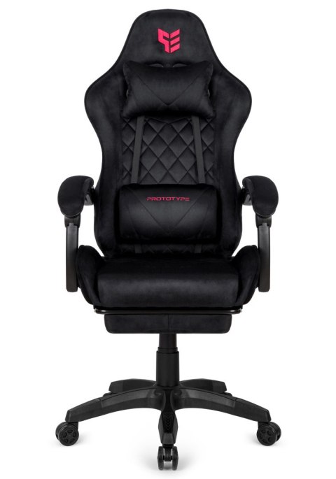 Fotel obrotowy gamingowy XL POKER PRO BLACK ALCANTARA