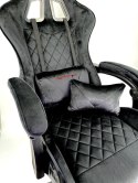 Fotel obrotowy gamingowy XL POKER PRO BLACK ALCANTARA