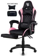 Fotel obrotowy gamingowy XL POKER PRO BLACK + PINK ALCANTARA