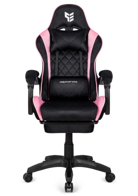 Fotel obrotowy gamingowy XL POKER PRO BLACK + PINK ALCANTARA