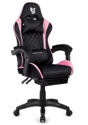 Fotel obrotowy gamingowy XL POKER PRO BLACK + PINK ALCANTARA