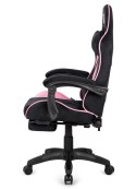 Fotel obrotowy gamingowy XL POKER PRO BLACK + PINK ALCANTARA