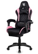Fotel obrotowy gamingowy XL POKER PRO BLACK + PINK ALCANTARA
