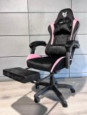 Fotel obrotowy gamingowy XL POKER PRO BLACK + PINK ALCANTARA