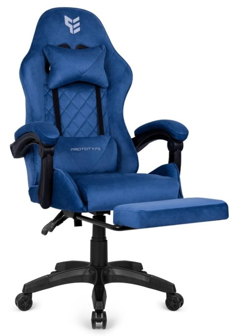 Fotel obrotowy gamingowy XL POKER PRO BLUE ALCANTARA