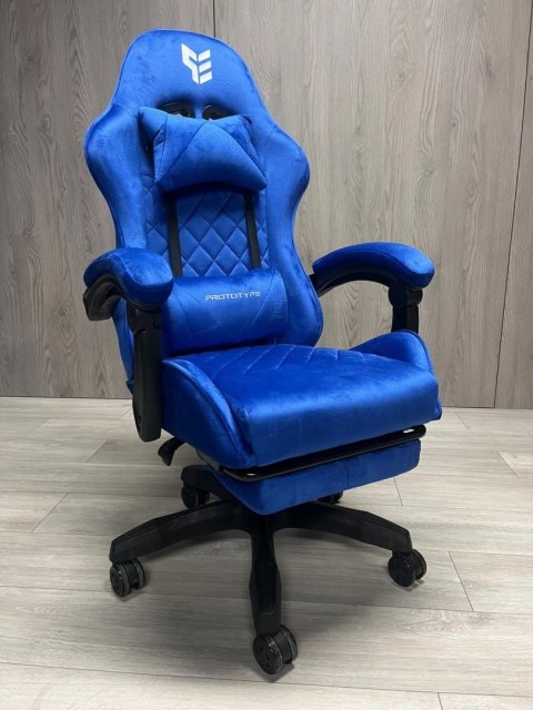 Fotel obrotowy gamingowy XL POKER PRO BLUE ALCANTARA