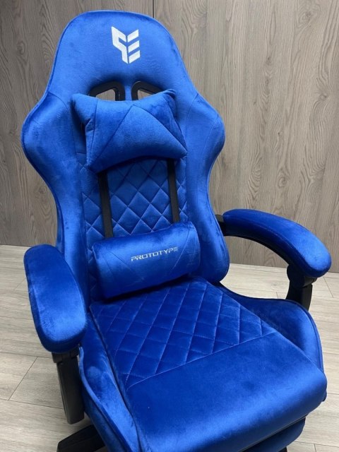 Fotel obrotowy gamingowy XL POKER PRO BLUE ALCANTARA