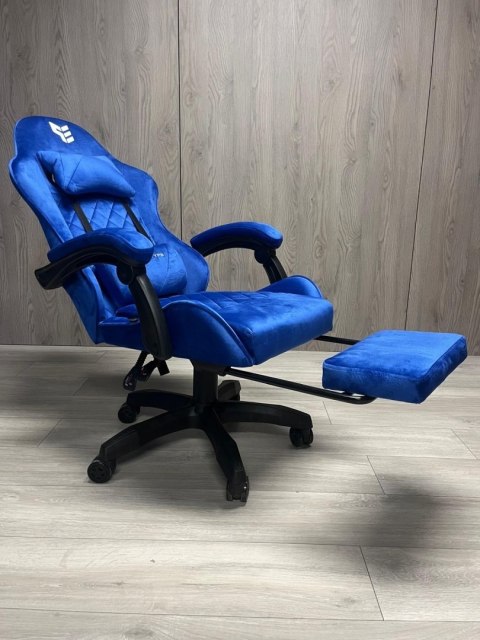 Fotel obrotowy gamingowy XL POKER PRO BLUE ALCANTARA