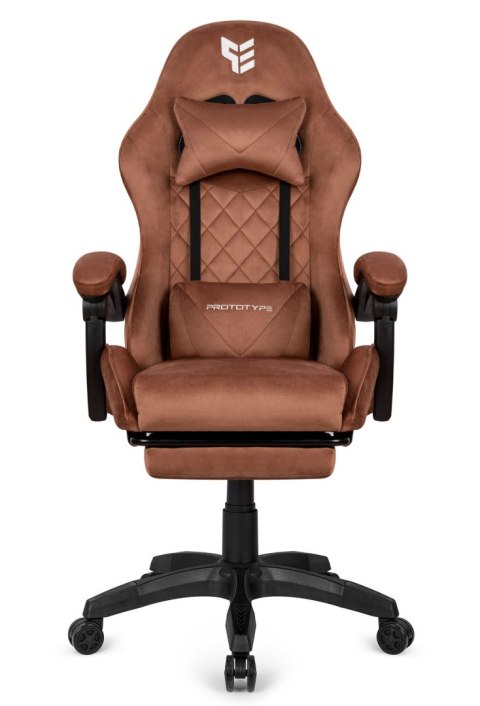 Fotel obrotowy gamingowy XL POKER PRO BROWN ALCANTARA