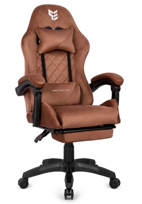 Fotel obrotowy gamingowy XL POKER PRO BROWN ALCANTARA