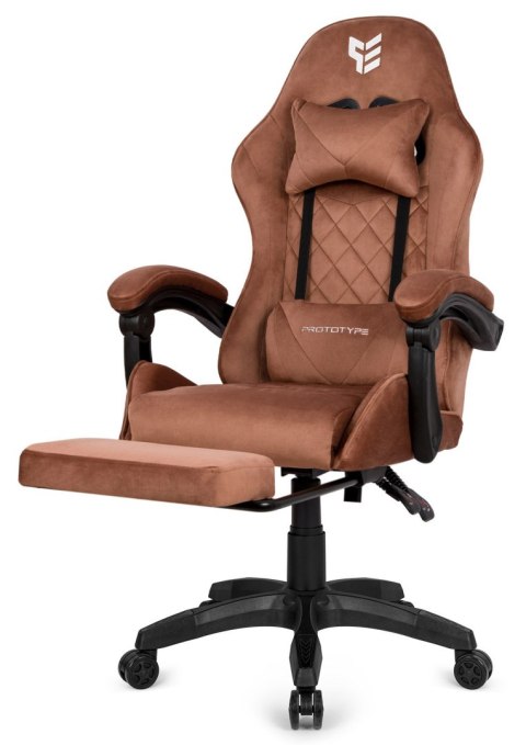 Fotel obrotowy gamingowy XL POKER PRO BROWN ALCANTARA