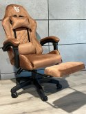 Fotel obrotowy gamingowy XL POKER PRO BROWN ALCANTARA