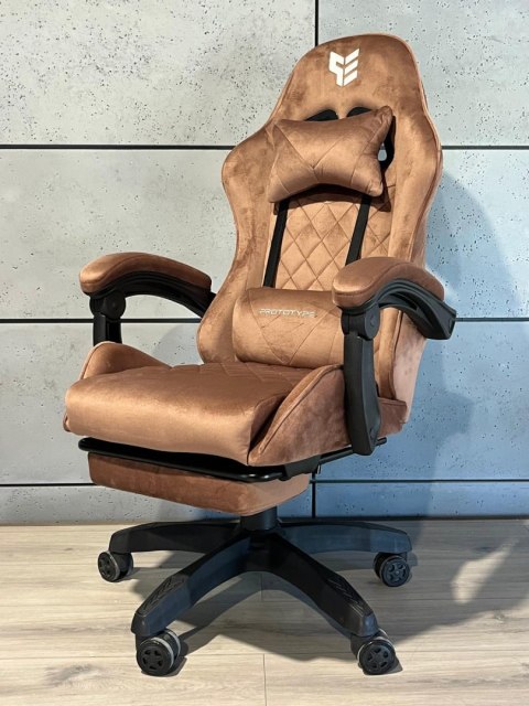 Fotel obrotowy gamingowy XL POKER PRO BROWN ALCANTARA