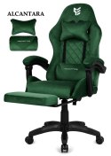 Fotel obrotowy gamingowy XL POKER PRO DARK GREEN ALCANTARA OUTLET
