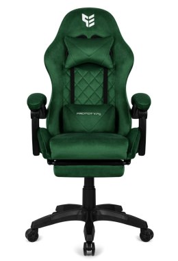 Fotel obrotowy gamingowy XL POKER PRO DARK GREEN ALCANTARA OUTLET