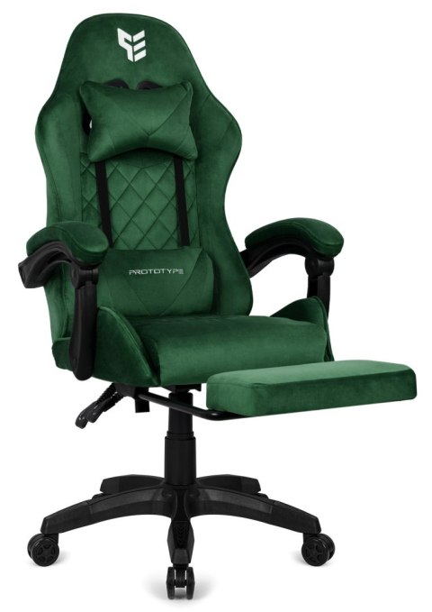 Fotel obrotowy gamingowy XL POKER PRO DARK GREEN ALCANTARA OUTLET