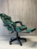 Fotel obrotowy gamingowy XL POKER PRO DARK GREEN ALCANTARA