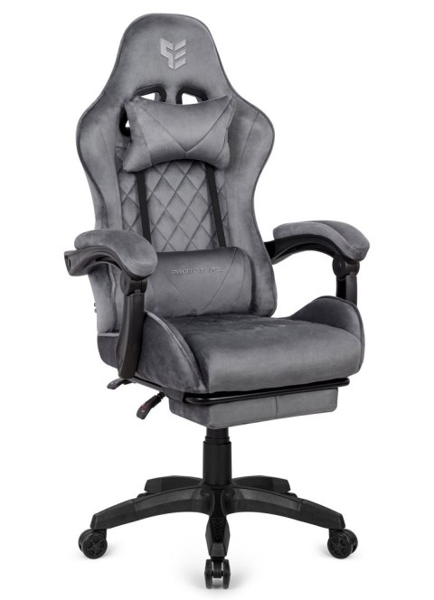 Fotel obrotowy gamingowy XL POKER PRO GREY ALCANTARA OUTLET